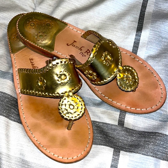 Jack Rogers Shoes Jack Rogers Gold Sandals Poshmark